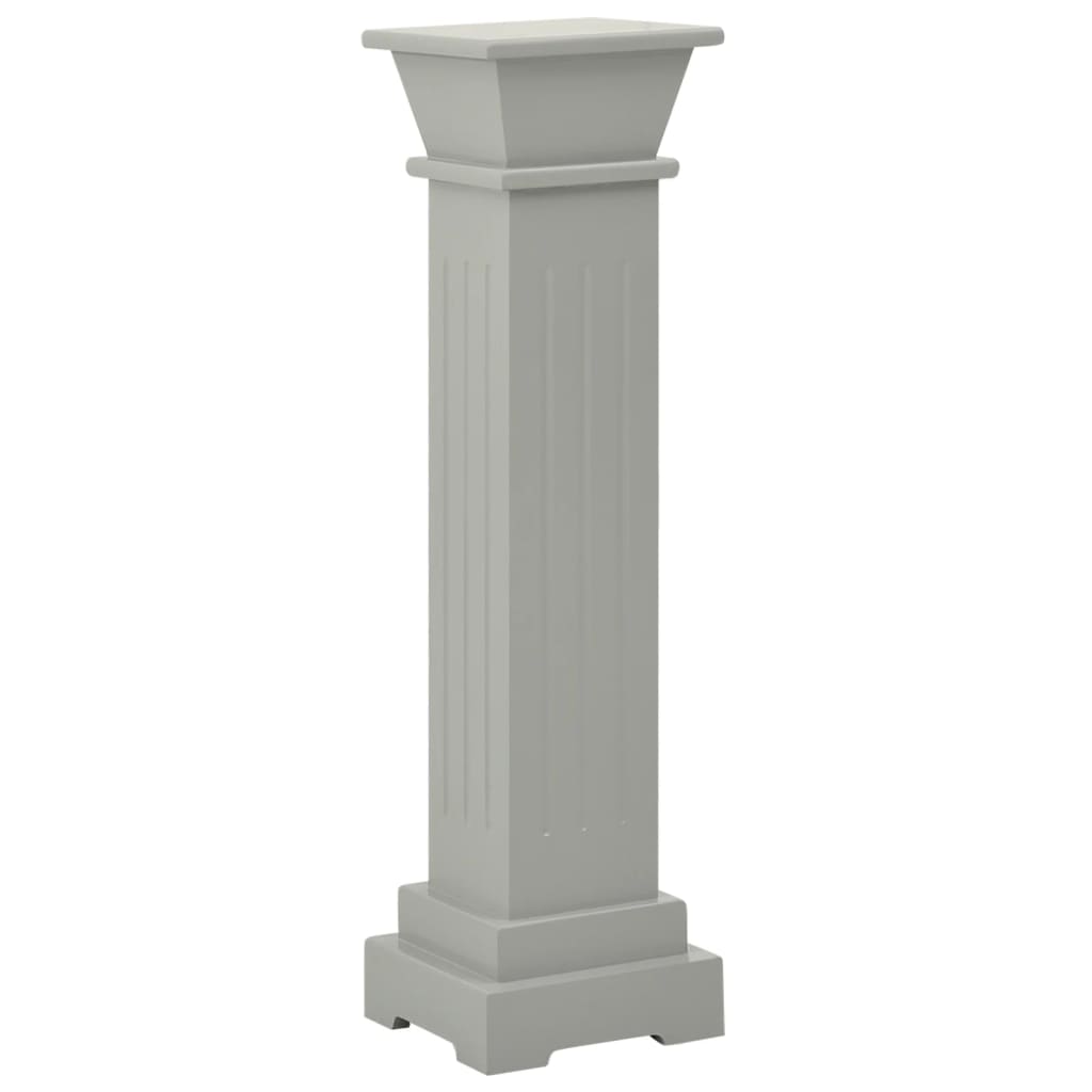 vidaXL Support pilier classique carré pour plantes Gris 17x17x66cm MDF