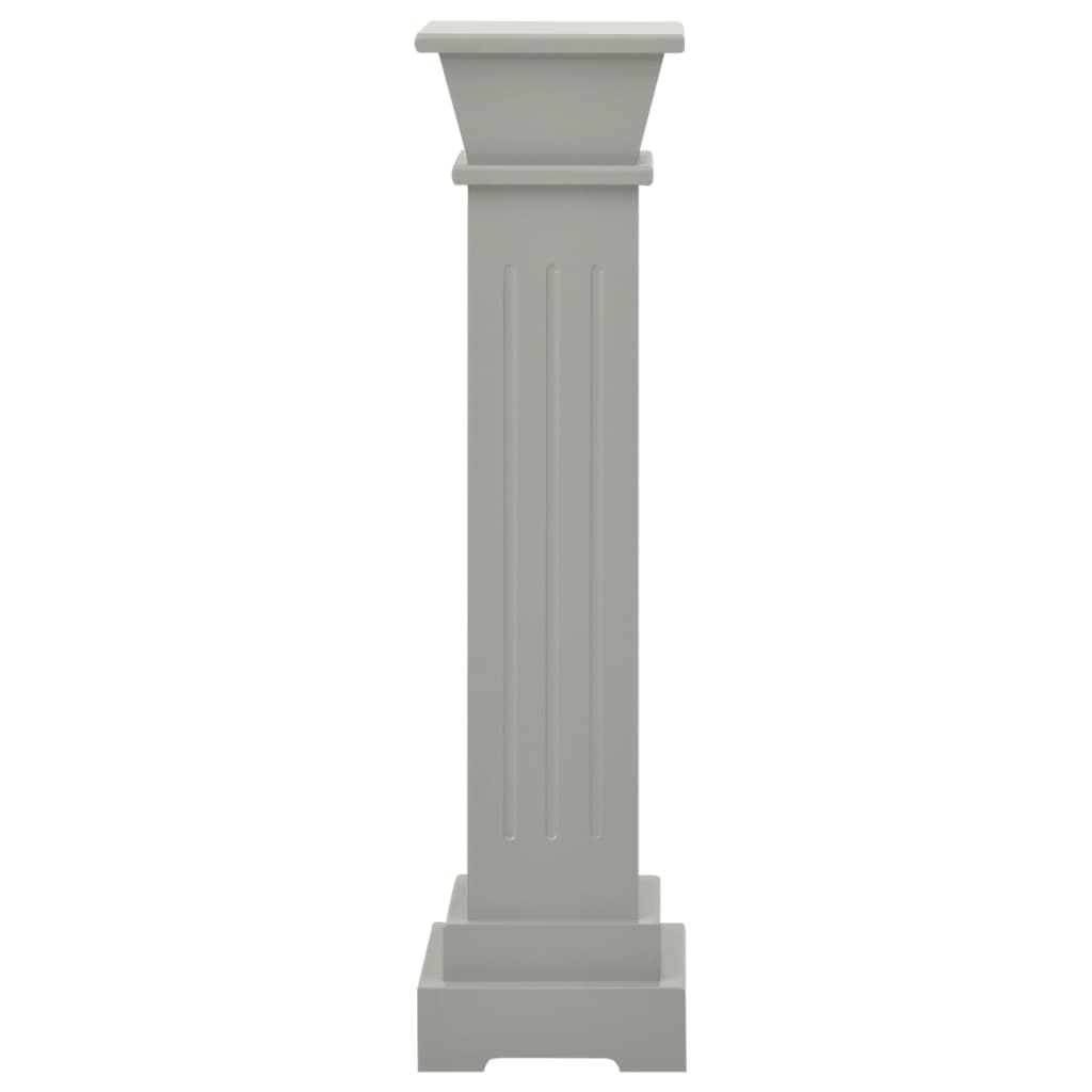 vidaXL Support pilier classique carré pour plantes Gris 17x17x66cm MDF