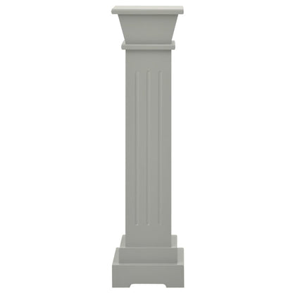 vidaXL Support pilier classique carré pour plantes Gris 17x17x66cm MDF