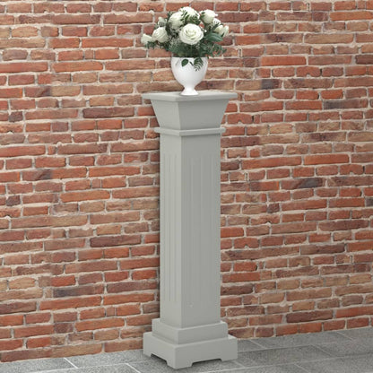 vidaXL Support pilier classique carré pour plantes Gris 17x17x66cm MDF
