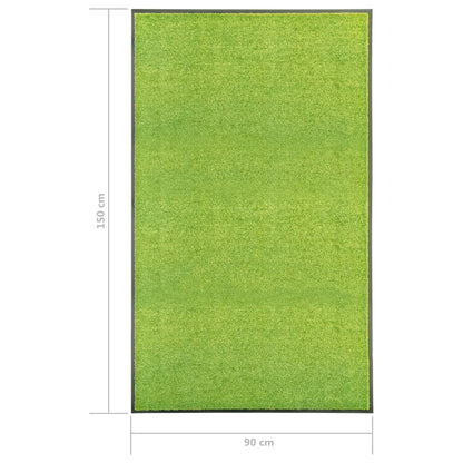 vidaXL Paillasson lavable Vert 90x150 cm