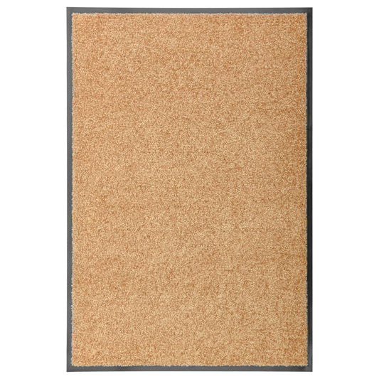 vidaXL Paillasson lavable Crème 60x90 cm