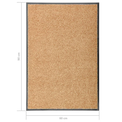 vidaXL Paillasson lavable Crème 60x90 cm