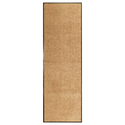 vidaXL Paillasson lavable Crème 60x180 cm