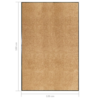 vidaXL Paillasson lavable Crème 120x180 cm