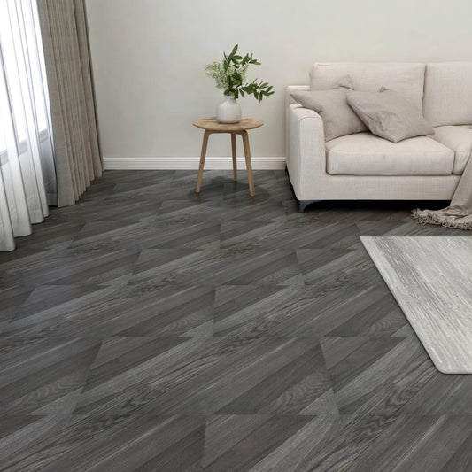vidaXL Dalles de plancher autoadhésives 55 pcs PVC 5,11 m² gris rayé