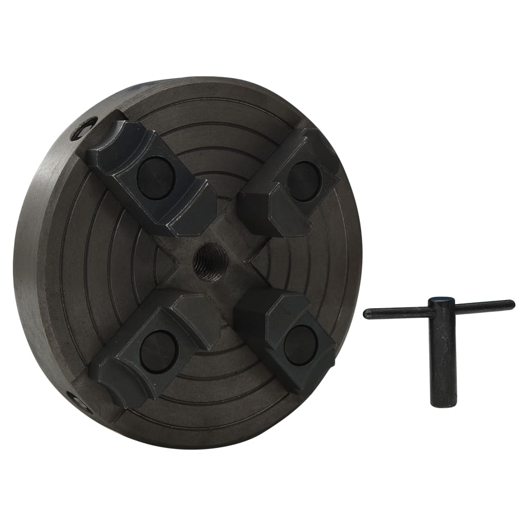 vidaXL Mandrin à bois à 4 mâchoires connexion M18 acier noir 150x63 mm