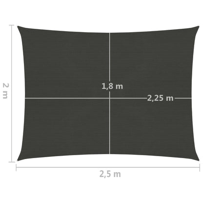 vidaXL Voile d'ombrage 160 g/m² Anthracite 2x2,5 m PEHD