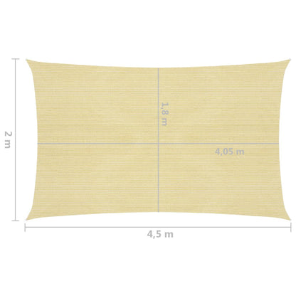 vidaXL Voile d'ombrage 160 g/m² Beige 2x4,5 m PEHD