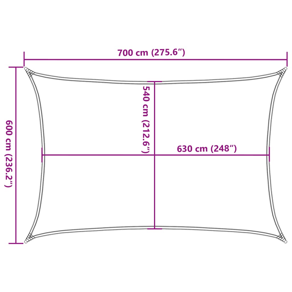 vidaXL Voile d'ombrage 160 g/m² Crème 6x7 m PEHD