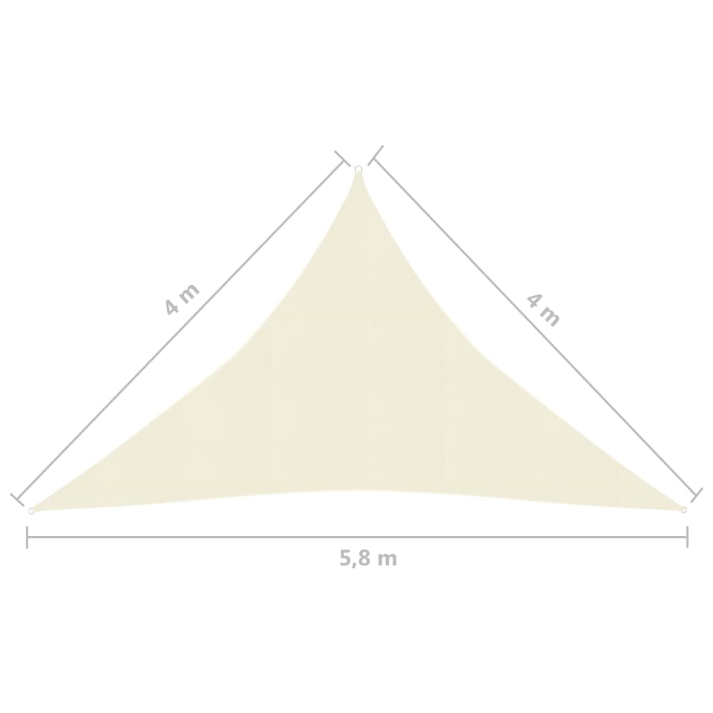 vidaXL Voile d'ombrage 160 g/m² Crème 4x4x5,8 m PEHD