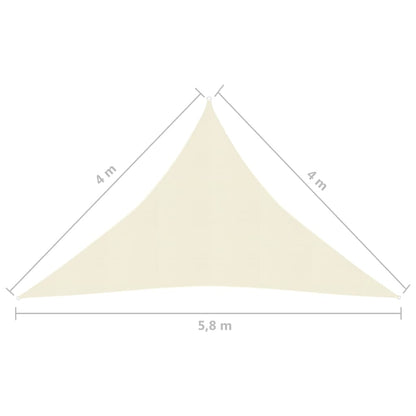 vidaXL Voile d'ombrage 160 g/m² Crème 4x4x5,8 m PEHD