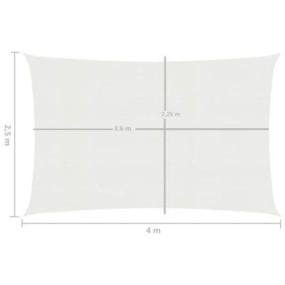 vidaXL Voile d'ombrage 160 g/m² Blanc 2,5x4 m PEHD