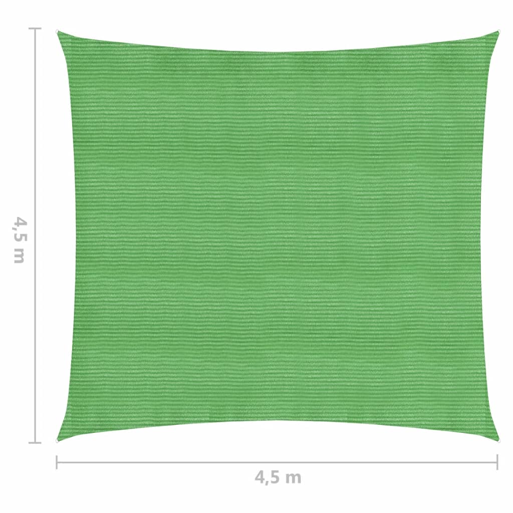 vidaXL Voile d'ombrage 160 g/m² Vert clair 4,5x4,5 m PEHD