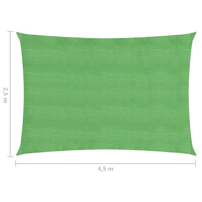 vidaXL Voile d'ombrage 160 g/m² Vert clair 2,5x4,5 m PEHD