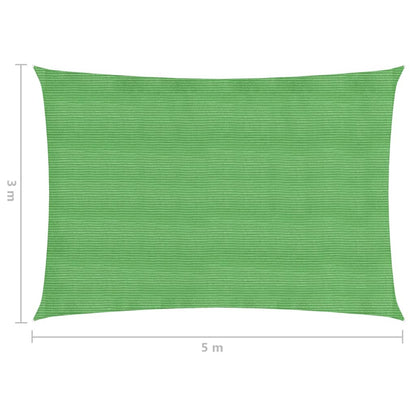 vidaXL Voile d'ombrage 160 g/m² Vert clair 3x5 m PEHD