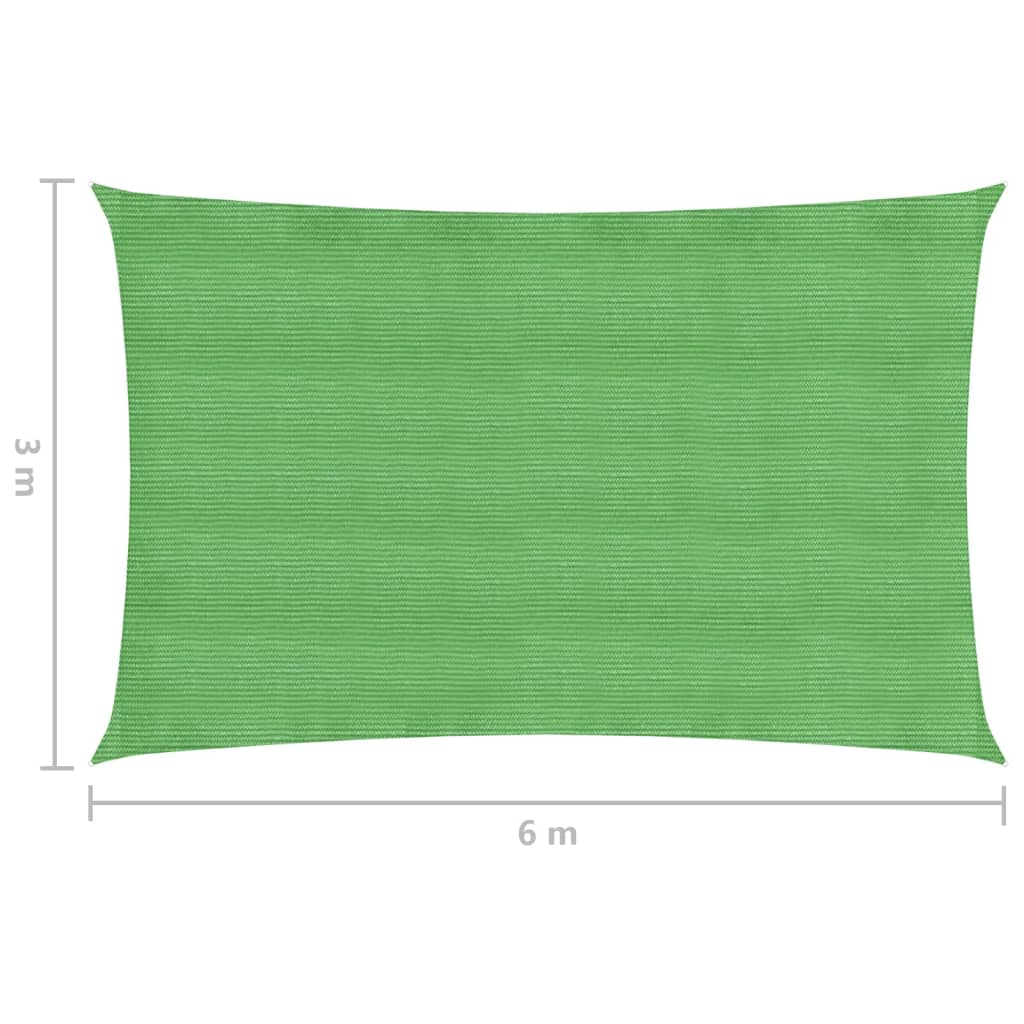 vidaXL Voile d'ombrage 160 g/m² Vert clair 3x6 m PEHD