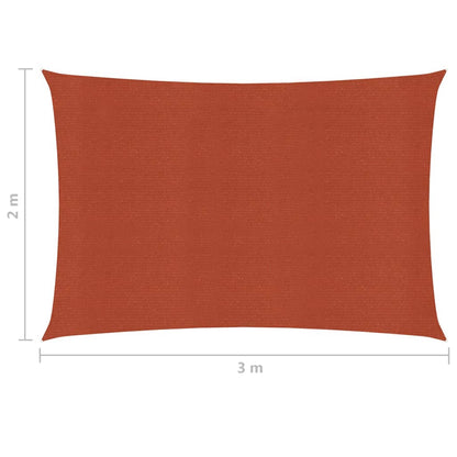 vidaXL Voile d'ombrage 160 g/m² Terre cuite 2x3 m PEHD