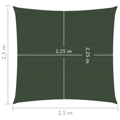 vidaXL Voile d'ombrage 160 g/m² Vert foncé 2,5x2,5 m PEHD