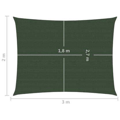 vidaXL Voile d'ombrage 160 g/m² Vert foncé 2x3 m PEHD