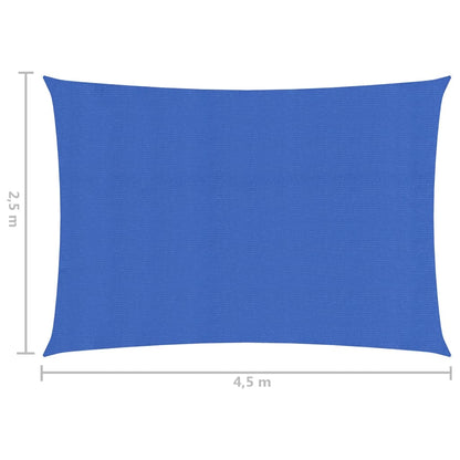vidaXL Voile d'ombrage 160 g/m² Bleu 2,5x4,5 m PEHD