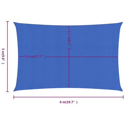 vidaXL Voile d'ombrage 160 g/m² rectangulaire bleu 3x6 m PEHD