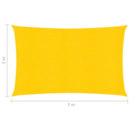 vidaXL Voile d'ombrage 160 g/m² Jaune 3x5 m PEHD