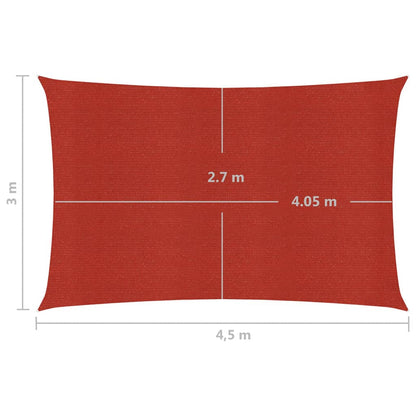 vidaXL Voile d'ombrage 160 g/m² Rouge 3x4,5 m PEHD