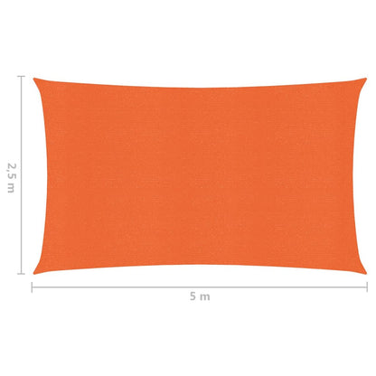 vidaXL Voile d'ombrage 160 g/m² Orange 2,5x5 m PEHD