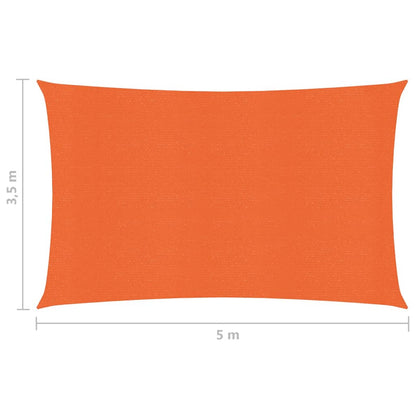 vidaXL Voile d'ombrage 160 g/m² Orange 3,5x5 m PEHD