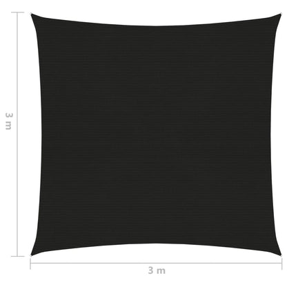 vidaXL Voile d'ombrage 160 g/m² Noir 3x3 m PEHD