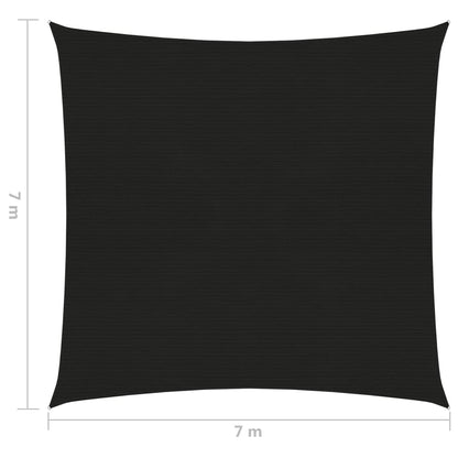 vidaXL Voile d'ombrage 160 g/m² Noir 7x7 m PEHD