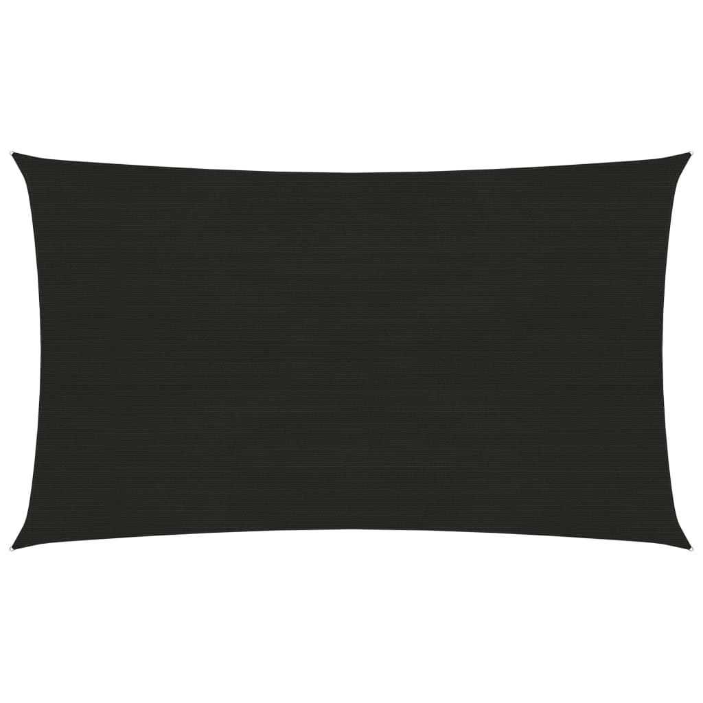 vidaXL Voile d'ombrage 160 g/m² Noir 2,5x5 m PEHD