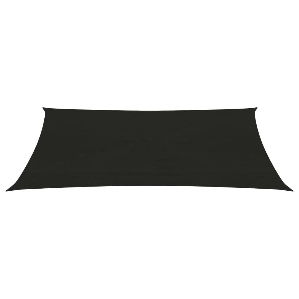 vidaXL Voile d'ombrage 160 g/m² Noir 3x5 m PEHD