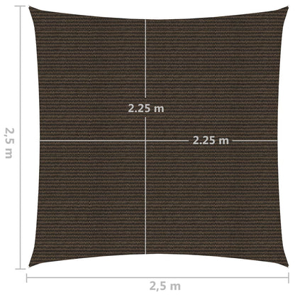 vidaXL Voile d'ombrage 160 g/m² Marron 2,5x2,5 m PEHD