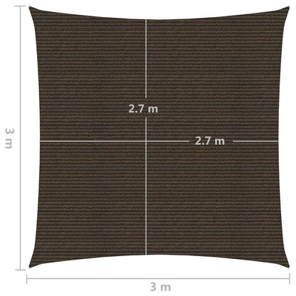 vidaXL Voile d'ombrage 160 g/m² Marron 3x3 m PEHD