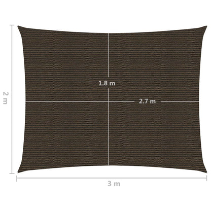 vidaXL Voile d'ombrage 160 g/m² Marron 2x3 m PEHD