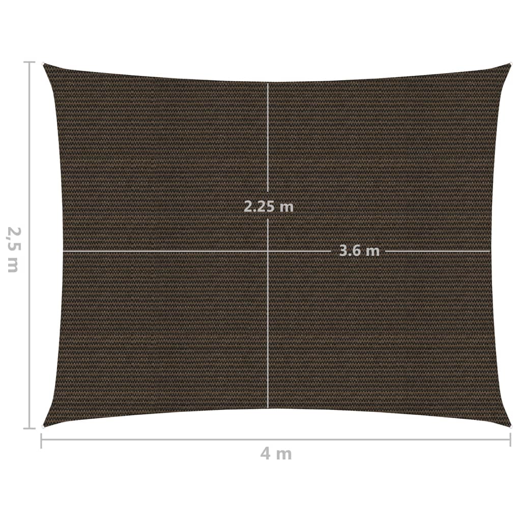 vidaXL Voile d'ombrage 160 g/m² Marron 2,5x4 m PEHD