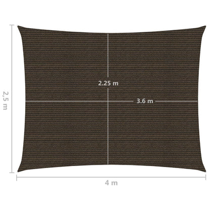 vidaXL Voile d'ombrage 160 g/m² Marron 2,5x4 m PEHD