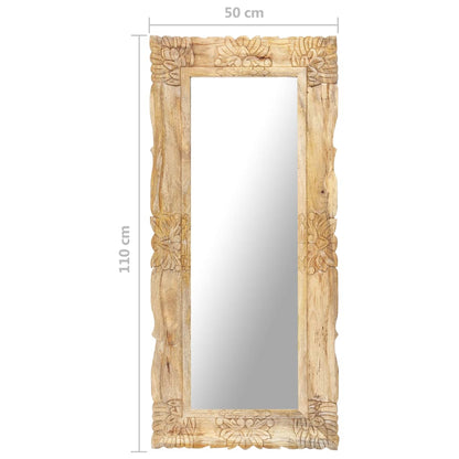 vidaXL Miroir 110x50 cm Bois de manguier massif