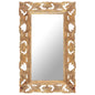 vidaXL Miroir sculpté à la main Marron 80x50cm Bois de manguier massif