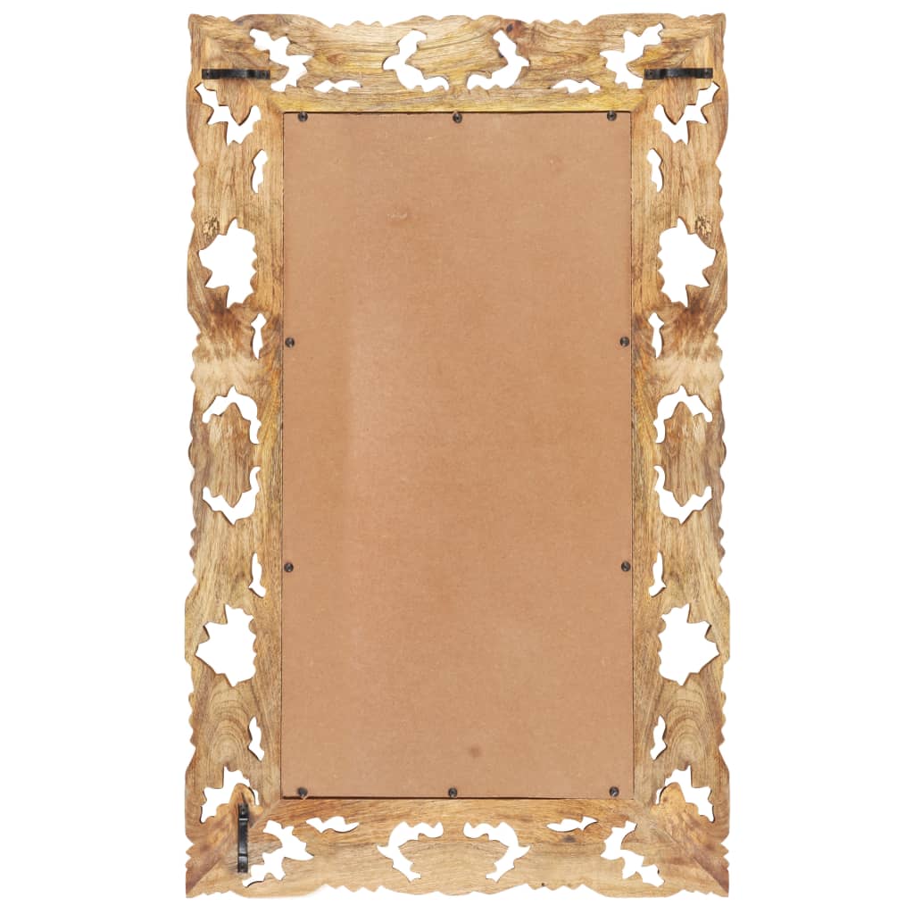 vidaXL Miroir sculpté à la main Marron 80x50cm Bois de manguier massif