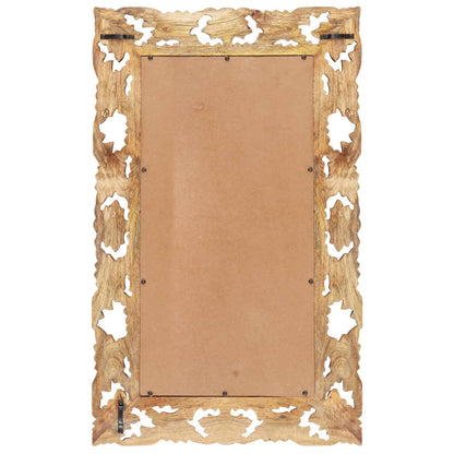 vidaXL Miroir sculpté à la main Marron 80x50cm Bois de manguier massif