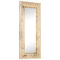 vidaXL Miroir sculpté à la main 110x50x2,6 cm Bois de manguier solide