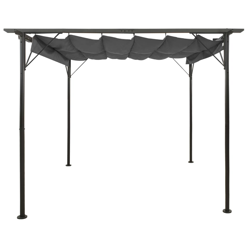 vidaXL Pergola avec toit rétractable anthracite 3x3 m acier 180 g/m²