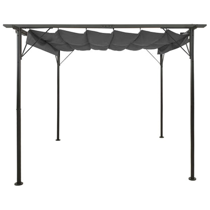 vidaXL Pergola avec toit rétractable anthracite 3x3 m acier 180 g/m²