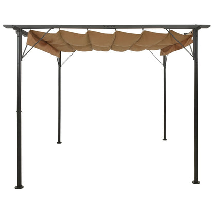 vidaXL Pergola avec toit rétractable taupe 3x3 m acier 180 g/m²