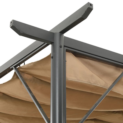 vidaXL Pergola avec toit rétractable taupe 3x3 m acier 180 g/m²