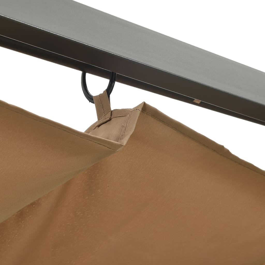 vidaXL Pergola avec toit rétractable taupe 3x3 m acier 180 g/m²