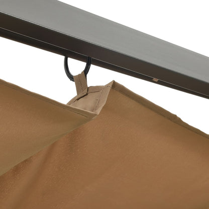 vidaXL Pergola avec toit rétractable taupe 3x3 m acier 180 g/m²